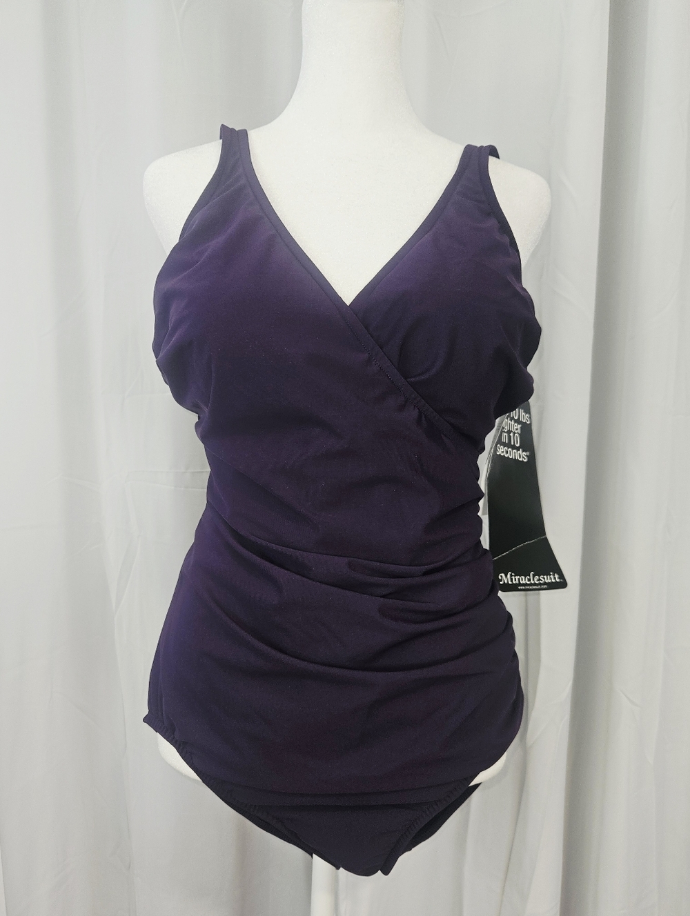 NWT - Miraclesuit Deep Purple One Piece Swimsuit Size 18